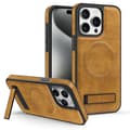 Etui til iPhone 13PRO brunt lær stativ krystallskjold magnetisk