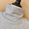 Miniatyrbilde 5 av 5: Dame falsk krage Avtakbar halv Høst Vinter Innerbekledning Strikk Striped black