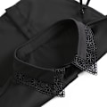 Miniatyrbilde 4 av 4: Dame falsk krage Plissert Treøre Hvit Chiffon Skjorte Det White hollow-out collar