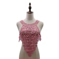 Miniatyrbilde 3 av 4: Dame falsk krage Avtakbar halv Blonde Korsage Polyester Fil Wine Red Wine Red