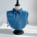 Miniatyrbilde 2 av 5: Dame falsk krage Avtakbar halv Vinter Denim Avtakbar Meg blue