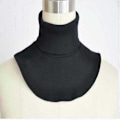 Miniatyrbillede 1 af 4: Dame falsk krave Aftagelig halv Cold-Proof Termisk Strikning Black