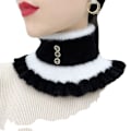 Miniatyrbilde 1 av 5: Dame falsk krage Skjerf Vinter Varm Hals Gaiter Cervical N Black and White