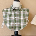 Miniatyrbilde 1 av 5: Dame falsk krage Avtakbar halvfarget skjorte Bottomin Large army green plaid L size