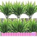 Miniatyrbilde 1 av 5: 10 Bunter Kunstige Lavendelblomster Kunstige Blomster og Planter UV-bestandig Plast Lilla Falsk for Hjemmeinnredning Vårhage Gård Green Stem 12 Pcs
