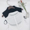 Pikkukuva 3 / 5: Naisten tekoviulus Irrotettava puolikas Trendikkäät vaatetusasusteet Pointed flower collar White