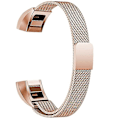 Miniatyrbillede 2 af 5: Rosaguld Rosaguld Rustfrit Stål Magnetisk Armbåndsrem kompatibel med Fitbit Alta, 130-170mm
