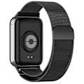Miniatyrbillede 2 af 5: Sort Sort Milan Magnetisk Stål Mesh Rem kompatibel med Xiaomi Mi Band 8 Pro