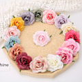 Miniatyrbillede 3 af 5: 10 stk./sæt Simulationsblomsterhoved Levende Langtidsholdbar Multifunktionel Kunstige Roseblomsterhoveder til Bryllup Deep  Purple