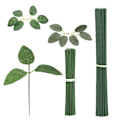 Miniatyrbild 4 av 8: Blomsterpinne av plast med simulerade blommor för barns DIY-blomsterarrangemang Grass green 27 meters 1 roll