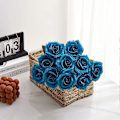 Miniatyrbillede 3 af 5: Kunstig Rose 10 stk. Åben Blomsterbuket Falske Rosestængler Falske Silke Blomster (Brændt Orange) Teal