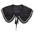 Miniatyrbillede 2 af 5: Dame falsk krave Perle Fortykket Alsidig Lotusblad Dukke P06 black button