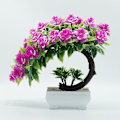 Miniatyrbilde 3 av 3: 1 stk. Kunstig Blomst Potte Bonsai Stue Selskap Skrivebord Møbeldekor Orange