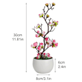 Miniatyrbilde 4 av 4: Simulerte potteplanter, falske blomster, bonsai, simulerte vintersøte grener, bonsai, simulerte plommeblomster, kunstige blomster pink