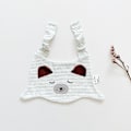 Miniatyrbilde 1 av 5: Dame falsk krage Avtakbar halv Bib Bomull Forkle Waterp Bear stripes