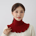 Miniatyrbilde 5 av 5: Dame falsk krage Avtakbar halv Varm Cervical Support Soli Red
