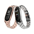 Miniatyrbillede 4 af 5: Guld Guld kompatibel med Xiaomi Mi Band 6 / 5 / 4 / 3 Rustfrit Stål Urrem