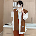 Miniatyrbilde 2 av 5: Dame falsk krage Avtakbar halv Liten Sjal Ensfarget Kn Light gray 120cm