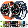 Miniatyrbilde 3 av 5: Rød Svart Rød Svart Tofarget Silikonklokkereim kompatibel med Garmin Descent Mk 2