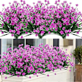 Miniatyrbilde 1 av 5: 8 Bunter Kunstige Fake Blomster UV-bestandige Busker Planter, Falsk Plast Grønt Fuchsia 20