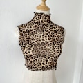 Miniatyrbilde 1 av 5: Dame falsk krage Avtakbar halv Ermeløs Underdelskjorte Leopard print