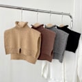 Miniatyrbilde 2 av 5: Dame falsk krage Avtakbar halv sjal Allsidig ensfarget Coffee color
