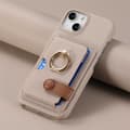 Etui til iPhone 16 Pro Khaki Grå Almindelig klassisk Pebbled Wallet med kortholder kreativ