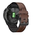 Miniatyrbillede 4 af 5: Kaffe Kaffe Silikone + Læder Urrem kompatibel med Garmin Fenix 7