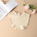 Miniatyrbilde 5 av 5: Dame falsk krage Avtakbar halvfarget strikket stripe Apricot High collar