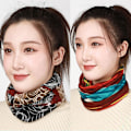 Miniatyrbilde 1 av 5: Dame falsk krage Avtakbar halv Varmt skjerf Maske Pullover S Block dark red happy [2]]