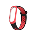 Miniatyrbillede 1 af 5: Sort Rød Sort Rød Silikone Urrem kompatibel med Xiaomi Mi Band 3 & 4