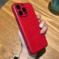 Fodral för iPhone 15 Pro Max rött läder Full-Body läder