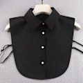 Miniatyrbilde 3 av 4: Dame falsk krage Avtakbar krage Allsidig skjerf nakkebeskyttelse Chiffon black pointed collar