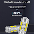 Miniatyrbilde 2 av 5: 2 STK W5W T10 12V 6000K 5630 10 SMD Bil LED Pære Canbus Skiltlys Kile Side Blinklys S