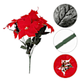 Miniatyrbild 4 av 4: 2 st Simulering Röda Julstjärnebuskar Julblommor Buketter Konstgjorda Julgransprydnader Centerpiece för Jul Hemmakontorsdekor