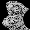Miniatyrbilde 4 av 5: Dame falsk krage Avtakbar halv Silke Broderi Bryst DIY White