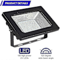 Miniatyrbillede 2 af 4: [2 Stk.] LED Sortlys Spotlight, Lunsy UV Floodlight 30W Sortlyslampe Festlys, IP66 Vandtæt Fluorescerende Blacklight Med 150 LEDs UV Lys F