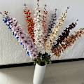 Miniatyrbild 3 av 5: 1 Gren Konstgjord Blomma Ingen Vattning Lättviktig Falsk Lång Stjälk Riddarsporre Simuleringsblomma Heminredning för Kontor Red Orange