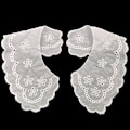 Miniatyrbilde 1 av 4: Dame falsk krage Avtakbar halv Bomull Brodert Skulder White White