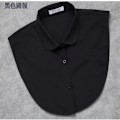Miniatyrbilde 1 av 5: Falsk krage for kvinner, avtakbar spiss rund hals, moteriktig Average size black round neck