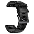 Miniatyrbillede 3 af 5: Sort Sort Silikone Urrem kompatibel med Garmin Fenix 7x/6x Pro/tactix 7 26mm