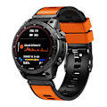 Miniatyrbillede 1 af 4: Orange Sort Orange Sort Tofarvet Silikone Urrem kompatibel med Garmin Fenix 7x