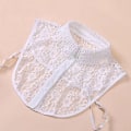 Miniatyrbilde 1 av 5: Dame falsk krage Avtakbar halv Chiffon Matchende Skjorte Fas White lace woven collar-average size