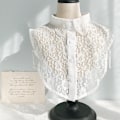 Miniatyrbilde 1 av 5: Dame falsk krage Avtakbar halv Allsidig Profesjonell Shi Lace flower Model B White