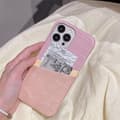 Fodral för iPhone 15plus Rosa + Khaki Krokodilmönster Plånbok med Korthållare lädertextur