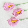 Miniatyrbilde 11 av 11: 5 stk. Heklet Calla Lily Strikkede Kunstige Blomster Kreative Gaver til Venninnebursdag Kvinner Bryllup White 5pcs