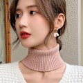 Miniatyrbilde 3 av 5: Dame falsk krage Avtakbar halv Cashmere Small Bana Koreansk Deep camel Average size