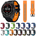 Miniatyrbillede 4 af 5: Sort Orange Sort Orange 26mm Silikone Urrem kompatibel med Garmin Fenix 7x