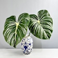 Miniatyrbillede 3 af 6: Stor Taktil Monstera Blad Kunstig Grøn Planteindretning i Maillard Farveskema Small Philodendron Small Deep Grain