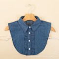 Miniatyrbilde 5 av 5: Dame falsk krage Avtakbar halv Avtakbar Vinter Bomull S No. 3 doll collar 3 denim blue